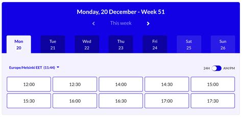 available time slots meaning